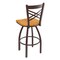 Holland Bar Stool Co 25" Swivel Counter Stool, Bronze Finish, Med Oak Seat 82025BZMedOak - alternate 2